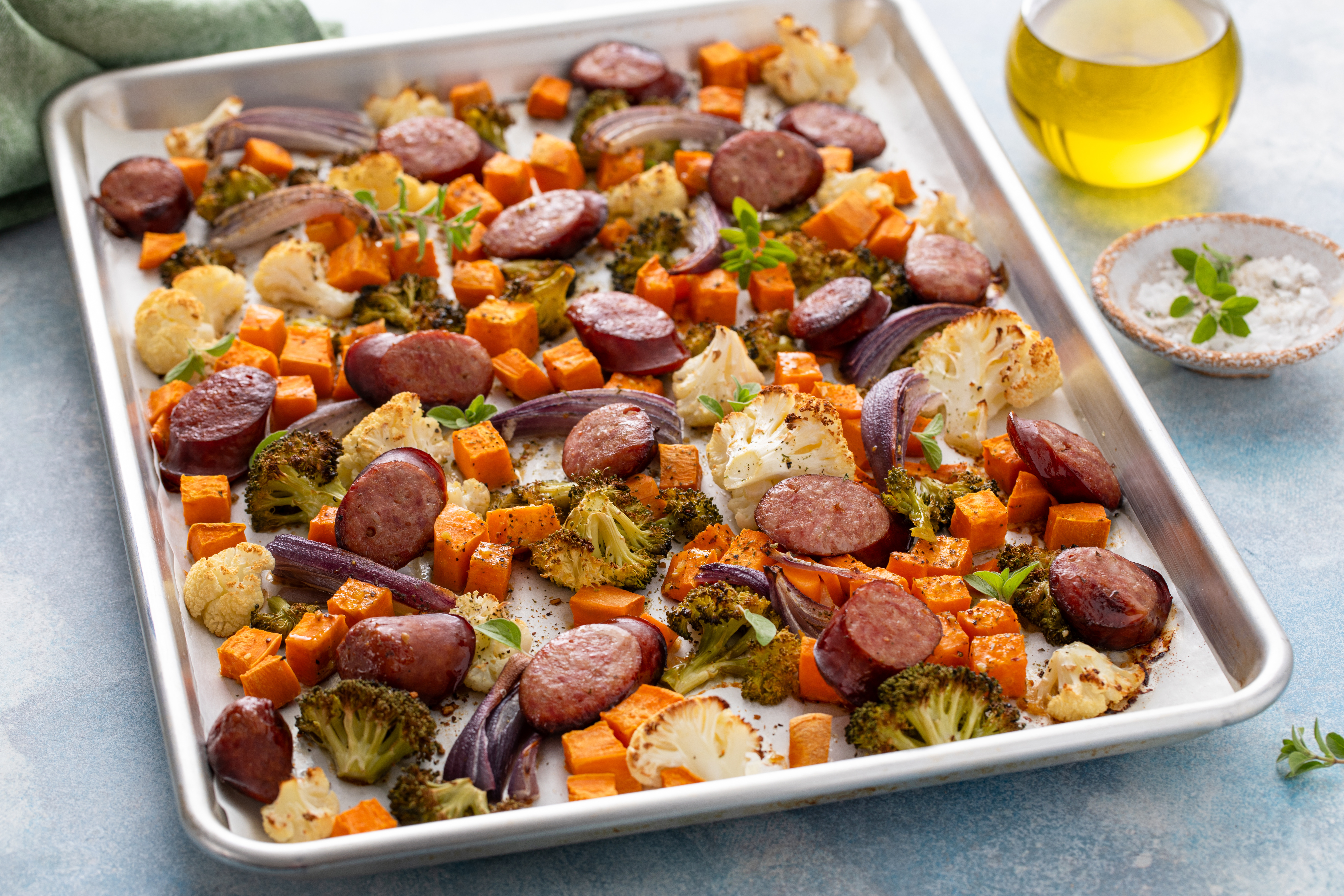 Sheet Pan Sausage and Veggie Bake | Nutrition.gov